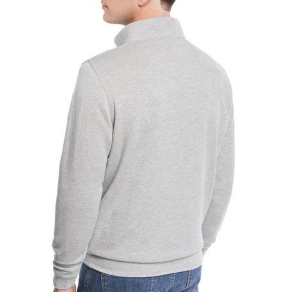 Peter Millar Gray Lightweight Stretch 1/4 Zip Mock Neck Pullover Size Large - Picture 2 of 10